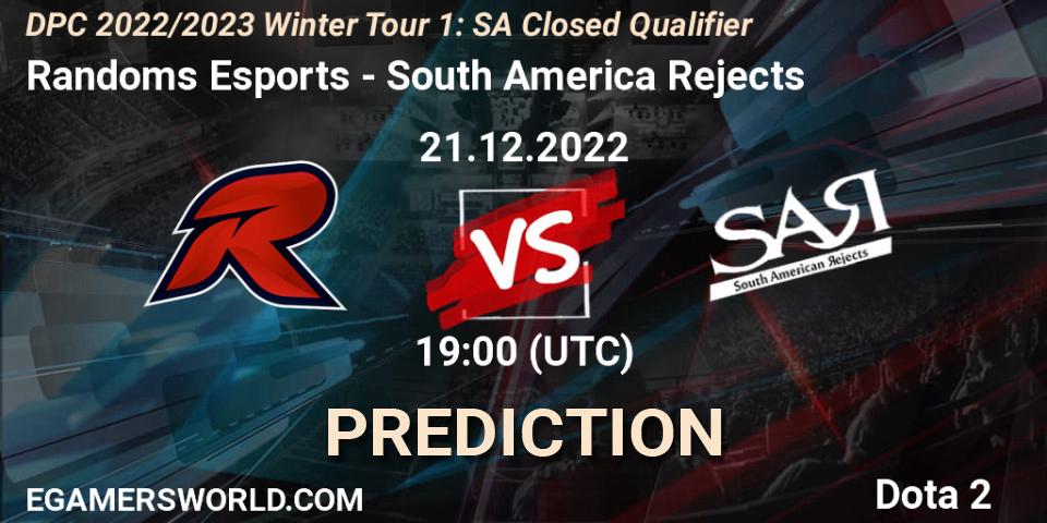 Randoms Esports vs South America Rejects: Betting TIp, Match Prediction. 21.12.22. Dota 2, DPC 2022/2023 Winter Tour 1: SA Closed Qualifier