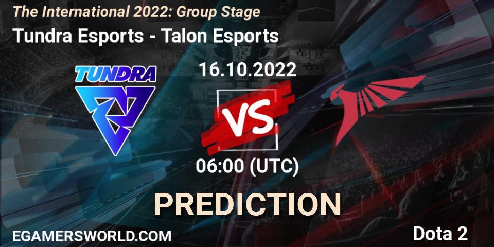 Tundra Esports vs Talon Esports: Betting TIp, Match Prediction. 16.10.22. Dota 2, The International 2022: Group Stage