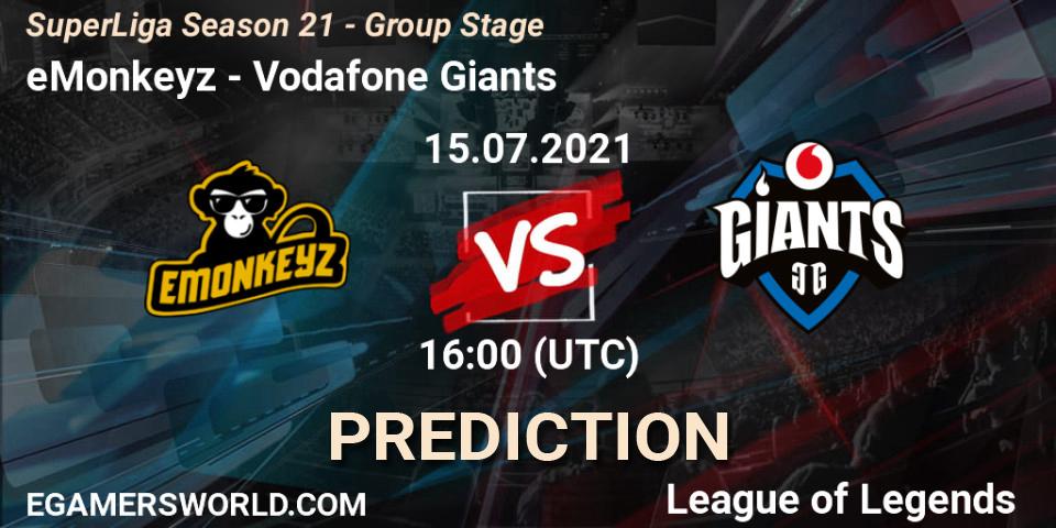 eMonkeyz vs Vodafone Giants: Betting TIp, Match Prediction. 15.07.21. LoL, SuperLiga Season 21 - Group Stage 