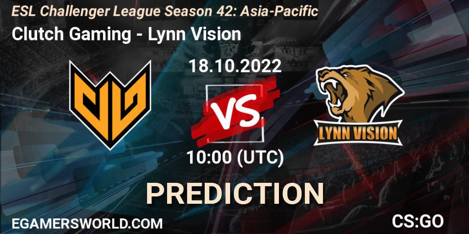 Clutch Gaming vs Lynn Vision: Betting TIp, Match Prediction. 18.10.22. CS2 (CS:GO), ESL Challenger League Season 42: Asia-Pacific