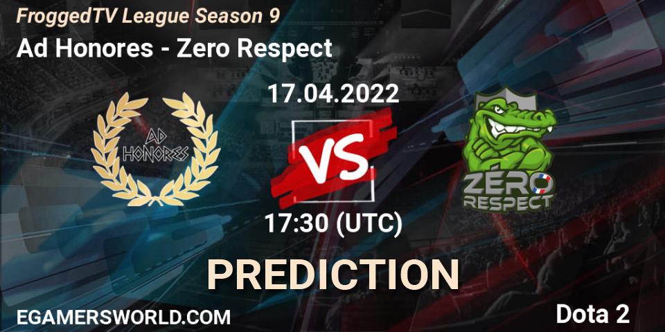 Ad Honores vs Zero Respect: Betting TIp, Match Prediction. 17.04.2022 at 17:30. Dota 2, FroggedTV League Season 9