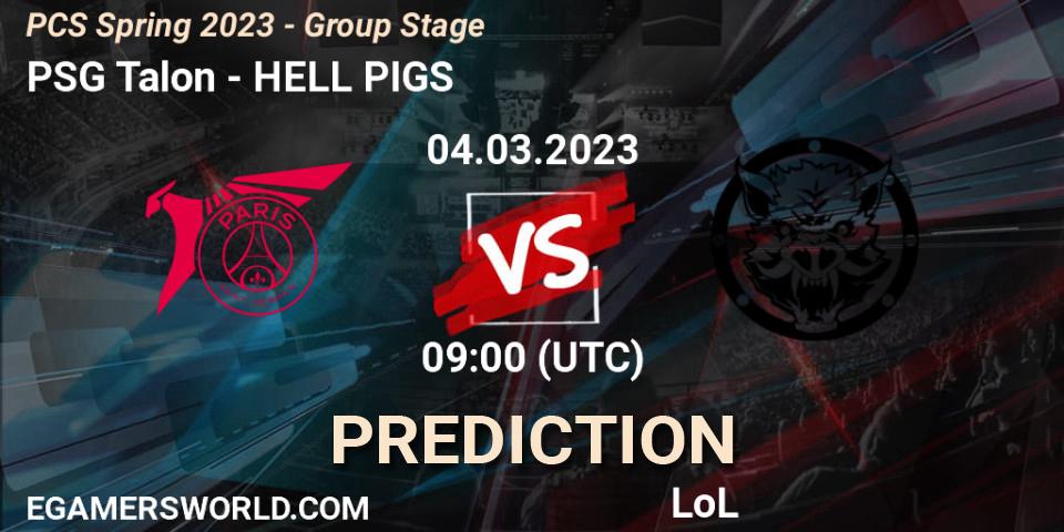 PSG Talon vs HELL PIGS: Betting TIp, Match Prediction. 11.02.2023 at 10:00. LoL, PCS Spring 2023 - Group Stage