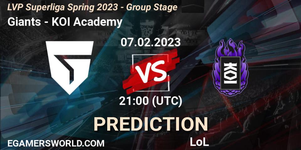 Giants vs KOI Academy: Betting TIp, Match Prediction. 07.02.23. LoL, LVP Superliga Spring 2023 - Group Stage