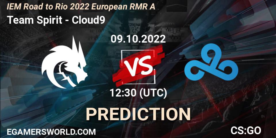 Team Spirit vs Cloud9: Betting TIp, Match Prediction. 09.10.2022 at 13:20. Counter-Strike (CS2), IEM Road to Rio 2022 European RMR A