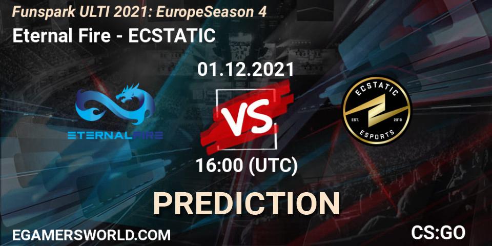 Eternal Fire vs ECSTATIC: Betting TIp, Match Prediction. 01.12.2021 at 11:00. Counter-Strike (CS2), Funspark ULTI 2021: Europe Season 4