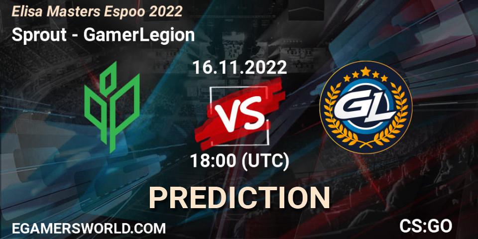 Sprout vs GamerLegion: Betting TIp, Match Prediction. 16.11.22. CS2 (CS:GO), Elisa Masters Espoo 2022