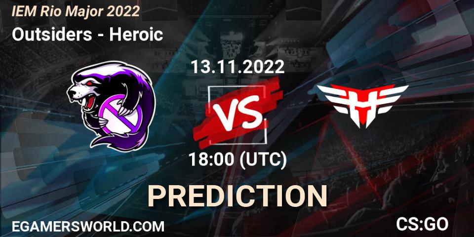 Outsiders vs Heroic: Betting TIp, Match Prediction. 13.11.22. CS2 (CS:GO), IEM Rio Major 2022