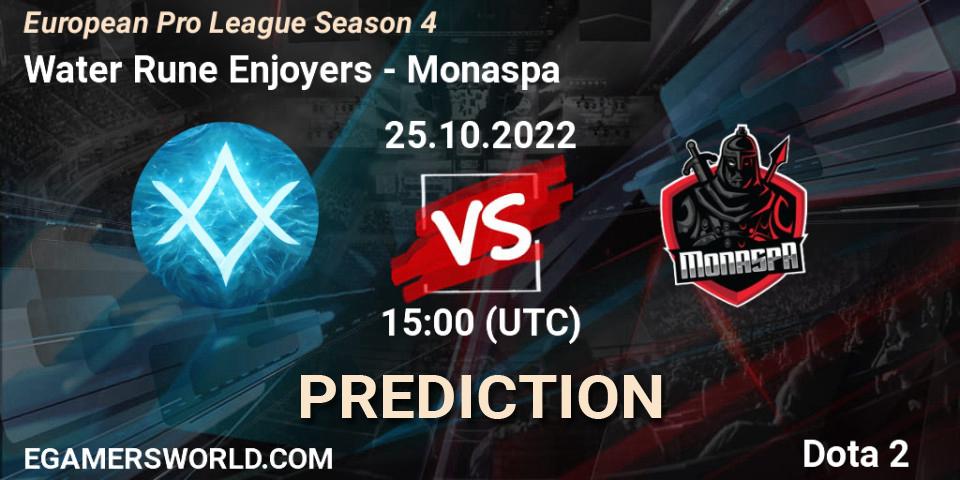 Water Rune Enjoyers vs Monaspa: Betting TIp, Match Prediction. 25.10.22. Dota 2, European Pro League Season 4