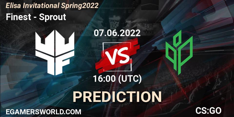 Finest vs Sprout: Betting TIp, Match Prediction. 07.06.2022 at 16:00. Counter-Strike (CS2), Elisa Invitational Spring 2022