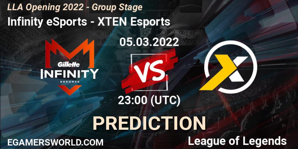 Infinity eSports vs XTEN Esports: Betting TIp, Match Prediction. 05.03.22. LoL, LLA Opening 2022 - Group Stage
