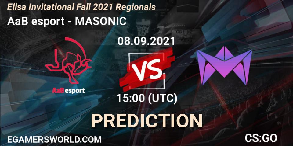 AaB esport vs MASONIC: Betting TIp, Match Prediction. 08.09.2021 at 15:00. Counter-Strike (CS2), Elisa Invitational Fall 2021 Regionals