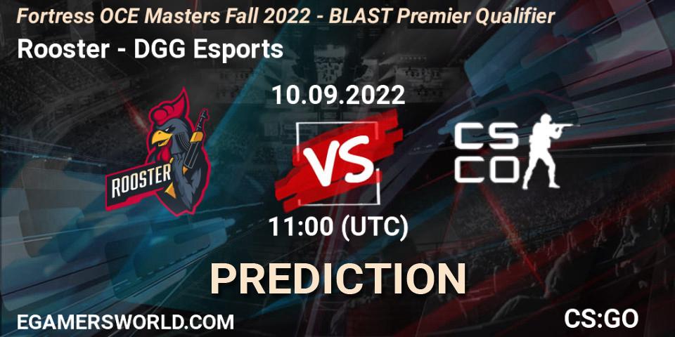 Rooster vs DGG Esports: Betting TIp, Match Prediction. 10.09.22. CS2 (CS:GO), Fortress OCE Masters Fall 2022 - BLAST Premier Qualifier