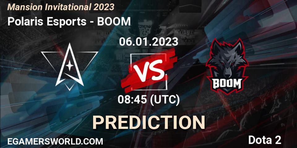 Polaris Esports vs BOOM: Betting TIp, Match Prediction. 07.01.2023 at 03:00. Dota 2, Mansion Invitational 2023