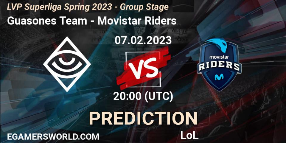 Guasones Team vs Movistar Riders: Betting TIp, Match Prediction. 07.02.23. LoL, LVP Superliga Spring 2023 - Group Stage