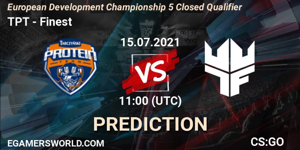 TPT vs Finest: Betting TIp, Match Prediction. 15.07.2021 at 11:35. Counter-Strike (CS2), European Development Championship 5 Closed Qualifier