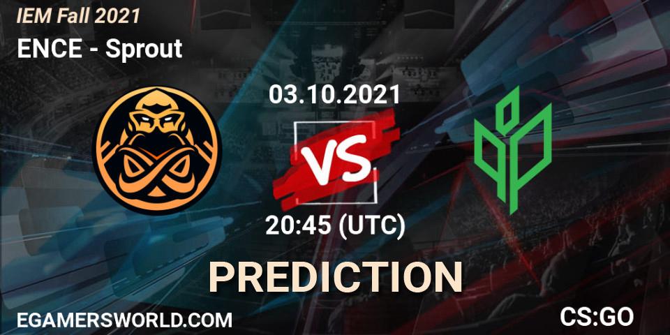 ENCE vs Sprout: Betting TIp, Match Prediction. 03.10.21. CS2 (CS:GO), IEM Fall 2021: Europe RMR