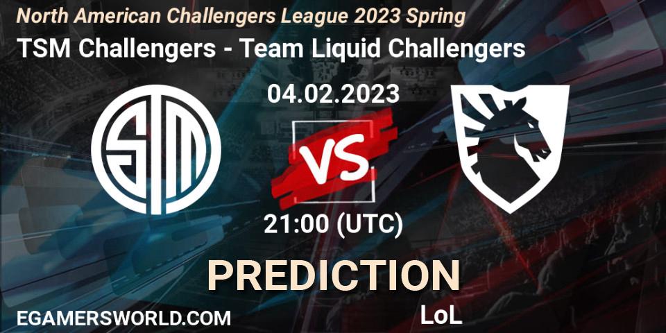 TSM Challengers vs Team Liquid Challengers: Betting TIp, Match Prediction. 04.02.23. LoL, NACL 2023 Spring - Group Stage