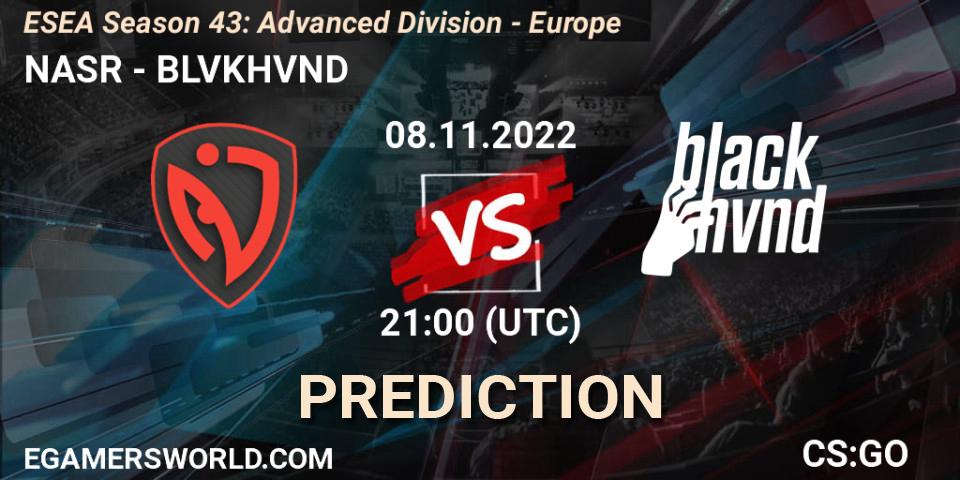 NASR vs Dripmen: Betting TIp, Match Prediction. 08.11.22. CS2 (CS:GO), ESEA Season 43: Advanced Division - Europe