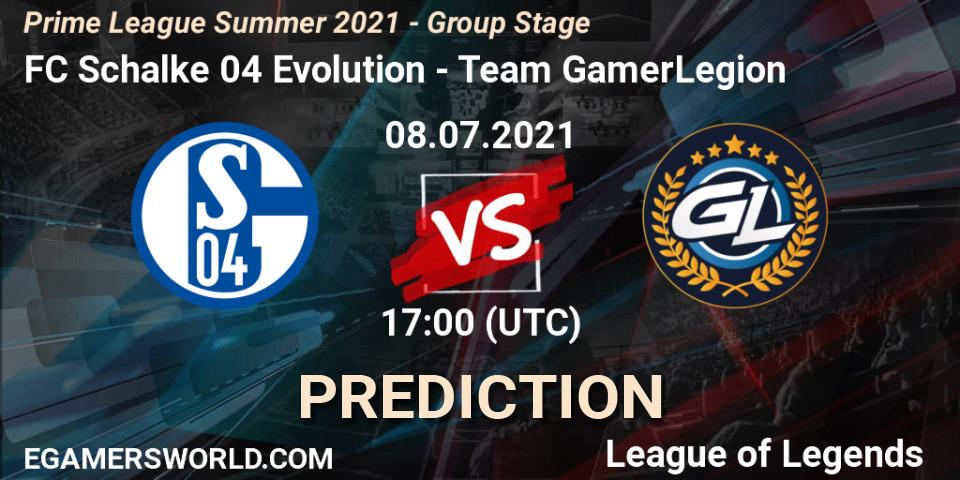 FC Schalke 04 Evolution vs Team GamerLegion: Betting TIp, Match Prediction. 08.07.21. LoL, Prime League Summer 2021 - Group Stage