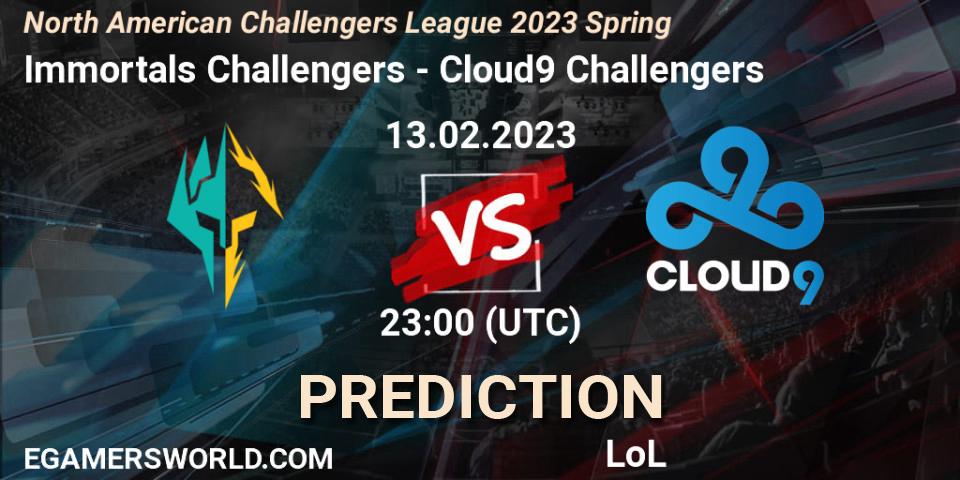 Immortals Challengers vs Cloud9 Challengers: Betting TIp, Match Prediction. 13.02.23. LoL, NACL 2023 Spring - Group Stage