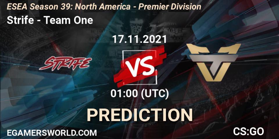 Strife vs Team One: Betting TIp, Match Prediction. 04.12.21. CS2 (CS:GO), ESEA Season 39: North America - Premier Division