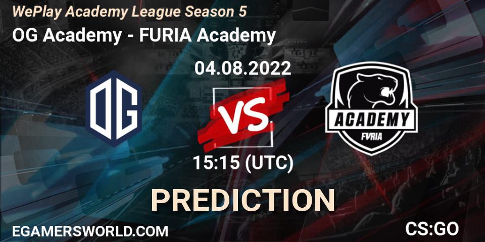 OG Academy vs FURIA Academy: Betting TIp, Match Prediction. 04.08.2022 at 14:55. Counter-Strike (CS2), WePlay Academy League Season 5
