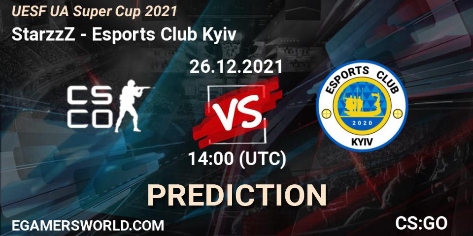 StarzzZ vs Esports Club Kyiv: Betting TIp, Match Prediction. 26.12.2021 at 14:00. Counter-Strike (CS2), UESF Ukrainian Super Cup 2021