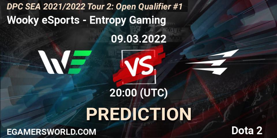 Wooky eSports vs Entropy Gaming: Betting TIp, Match Prediction. 09.03.2022 at 20:03. Dota 2, DPC SEA 2021/2022 Tour 2: Open Qualifier #1