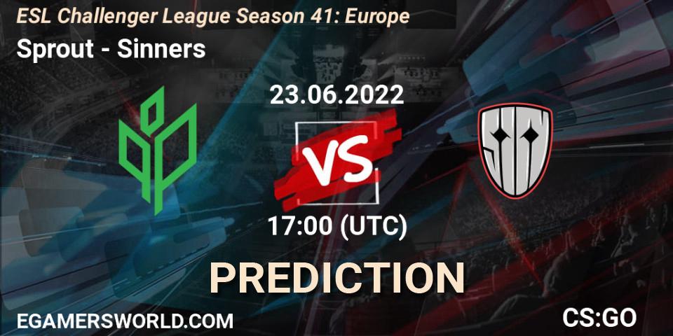 Sprout vs Sinners: Betting TIp, Match Prediction. 23.06.2022 at 17:05. Counter-Strike (CS2), ESL Challenger League Season 41: Europe