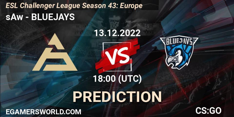 sAw vs BLUEJAYS: Betting TIp, Match Prediction. 13.12.22. CS2 (CS:GO), ESL Challenger League Season 43: Europe