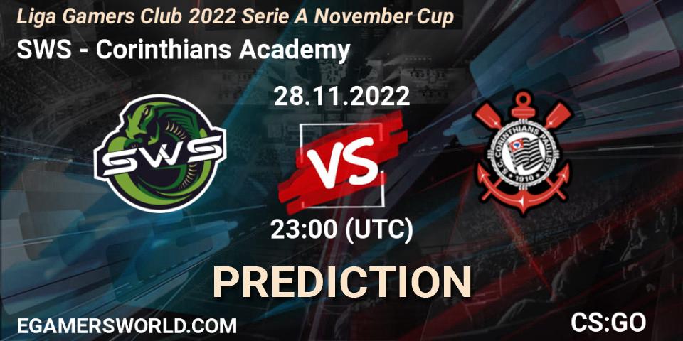 SWS vs Corinthians Academy: Betting TIp, Match Prediction. 28.11.22. CS2 (CS:GO), Gamers Club Liga Série A: November 2022