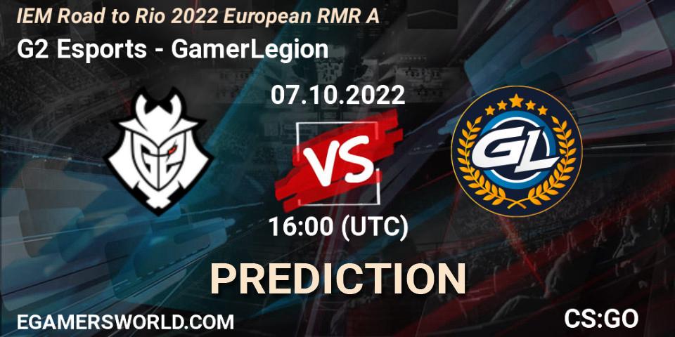 G2 Esports vs GamerLegion: Betting TIp, Match Prediction. 07.10.22. CS2 (CS:GO), IEM Road to Rio 2022 European RMR A