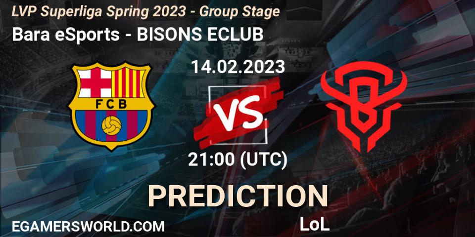 Barça eSports vs BISONS ECLUB: Betting TIp, Match Prediction. 14.02.2023 at 21:00. LoL, LVP Superliga Spring 2023 - Group Stage