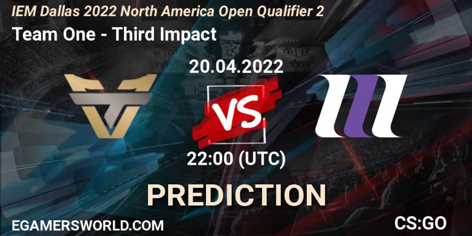 Team One vs Third Impact: Betting TIp, Match Prediction. 20.04.22. CS2 (CS:GO), IEM Dallas 2022 North America Open Qualifier 2