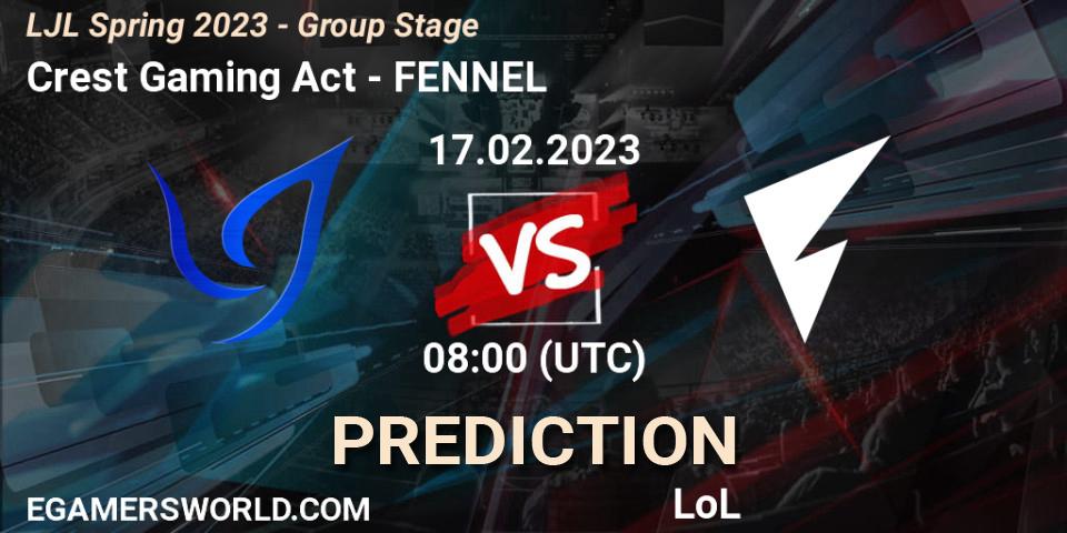 Crest Gaming Act vs FENNEL: Betting TIp, Match Prediction. 17.02.23. LoL, LJL Spring 2023 - Group Stage