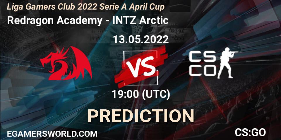 Redragon Academy vs INTZ Arctic: Betting TIp, Match Prediction. 13.05.2022 at 19:00. Counter-Strike (CS2), Liga Gamers Club 2022 Serie A April Cup