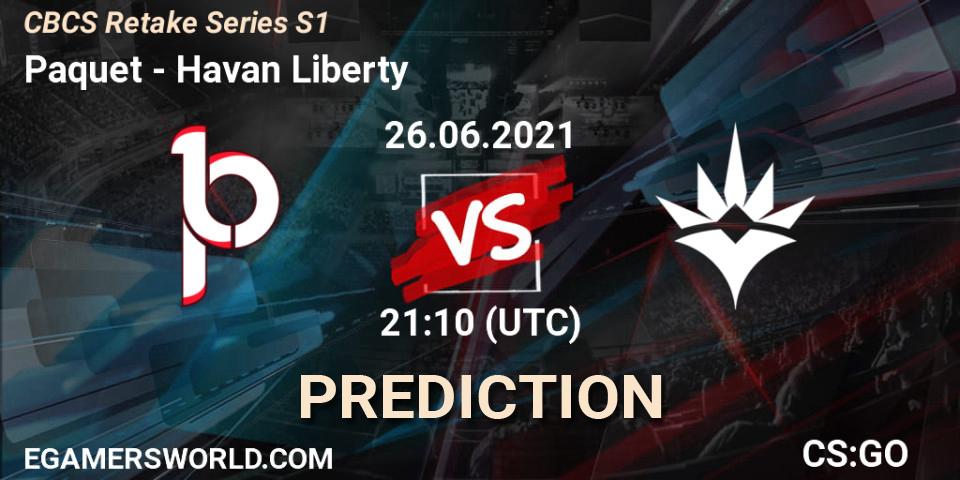 Paquetá vs Havan Liberty: Betting TIp, Match Prediction. 26.06.2021 at 21:10. Counter-Strike (CS2), CBCS Retake Series S1