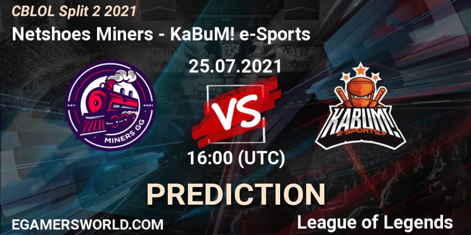 Netshoes Miners vs KaBuM! e-Sports: Betting TIp, Match Prediction. 25.07.2021 at 16:00. LoL, CBLOL Split 2 2021