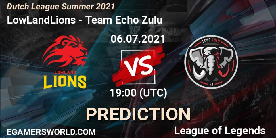 LowLandLions vs Team Echo Zulu: Betting TIp, Match Prediction. 08.06.2021 at 18:15. LoL, Dutch League Summer 2021
