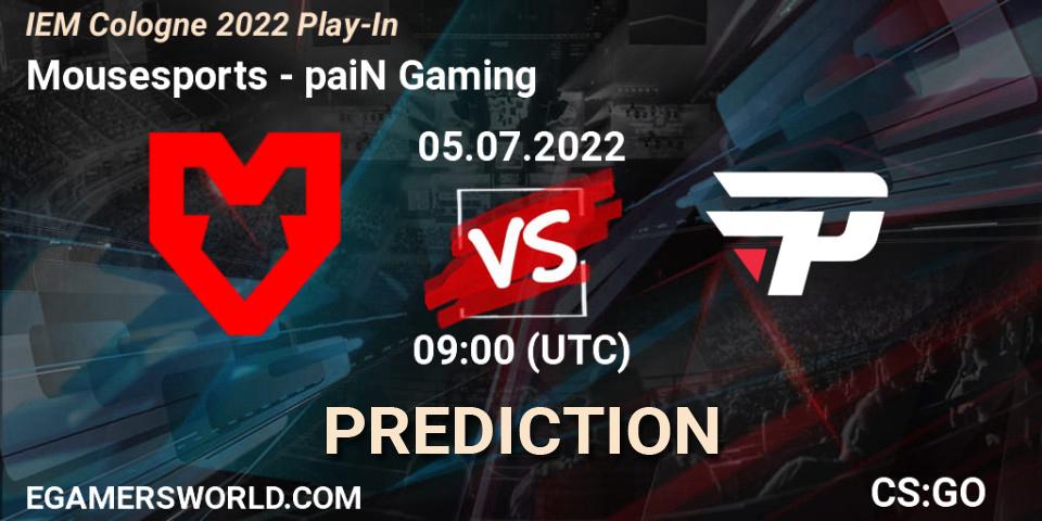 Mousesports vs paiN Gaming: Betting TIp, Match Prediction. 05.07.2022 at 09:00. Counter-Strike (CS2), IEM Cologne 2022 Play-In