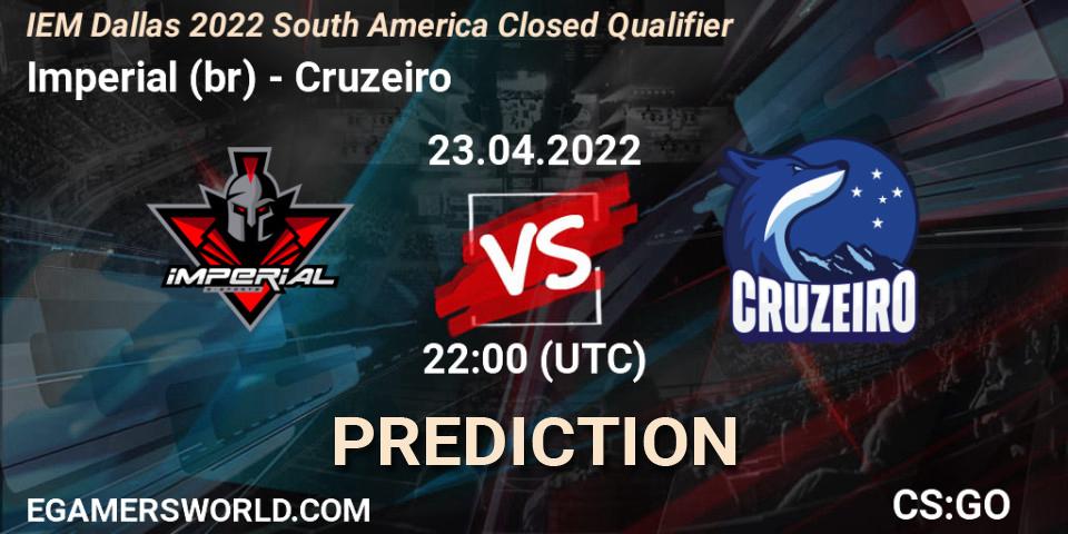 Imperial (br) vs Cruzeiro: Betting TIp, Match Prediction. 23.04.2022 at 22:25. Counter-Strike (CS2), IEM Dallas 2022 South America Closed Qualifier