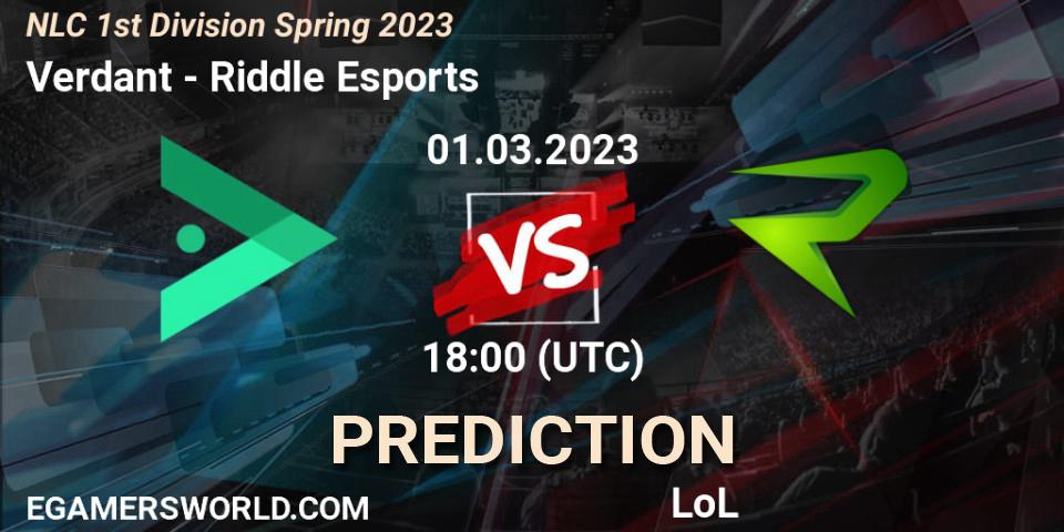 Verdant vs Riddle Esports: Betting TIp, Match Prediction. 07.02.23. LoL, NLC 1st Division Spring 2023