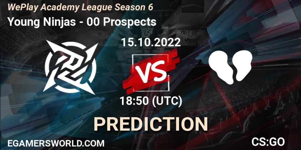 Young Ninjas vs 00 Prospects: Betting TIp, Match Prediction. 15.10.2022 at 18:30. Counter-Strike (CS2), WePlay Academy League Season 6