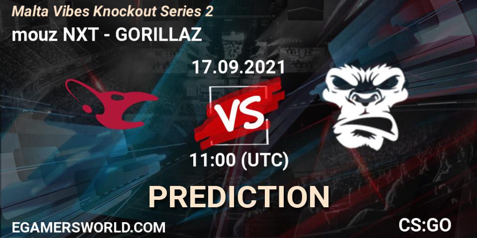 mouz NXT vs GORILLAZ: Betting TIp, Match Prediction. 17.09.2021 at 11:00. Counter-Strike (CS2), Malta Vibes Knockout Series #2