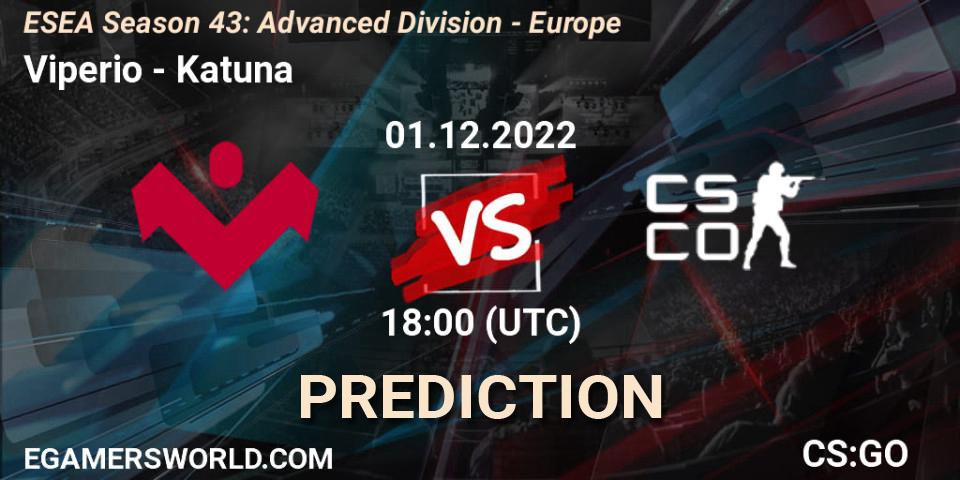 Viperio vs Katuna: Betting TIp, Match Prediction. 01.12.22. CS2 (CS:GO), ESEA Season 43: Advanced Division - Europe