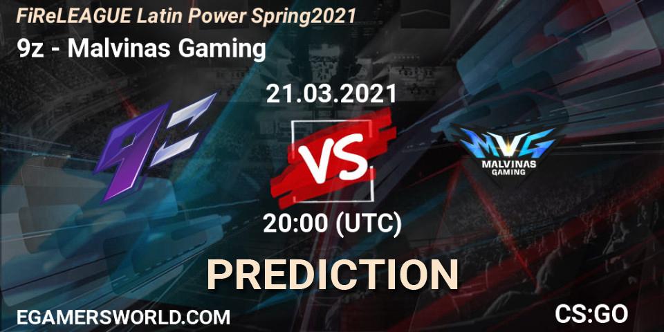 9z vs Malvinas Gaming: Betting TIp, Match Prediction. 21.03.21. CS2 (CS:GO), FiReLEAGUE Latin Power Spring 2021 - BLAST Premier Qualifier