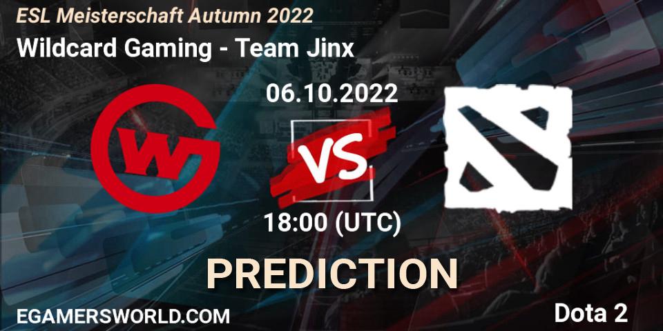 Wildcard Gaming vs Team Jinx: Betting TIp, Match Prediction. 06.10.2022 at 18:06. Dota 2, ESL Meisterschaft Autumn 2022