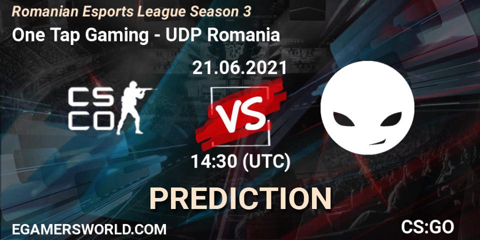 One Tap Gaming vs UDP Romania: Betting TIp, Match Prediction. 21.06.2021 at 14:30. Counter-Strike (CS2), Romanian Esports League Season 3