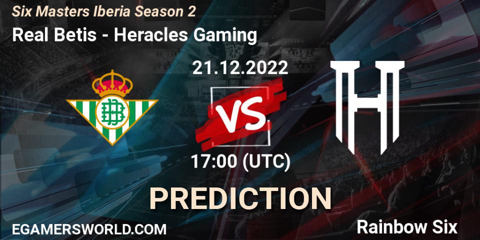 Real Betis vs Heracles Gaming: Betting TIp, Match Prediction. 21.12.2022 at 17:00. Rainbow Six, Six Masters Iberia Season 2