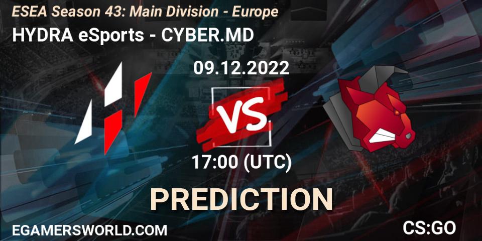 HYDRA eSports vs CYBER.MD: Betting TIp, Match Prediction. 09.12.22. CS2 (CS:GO), ESEA Season 43: Main Division - Europe